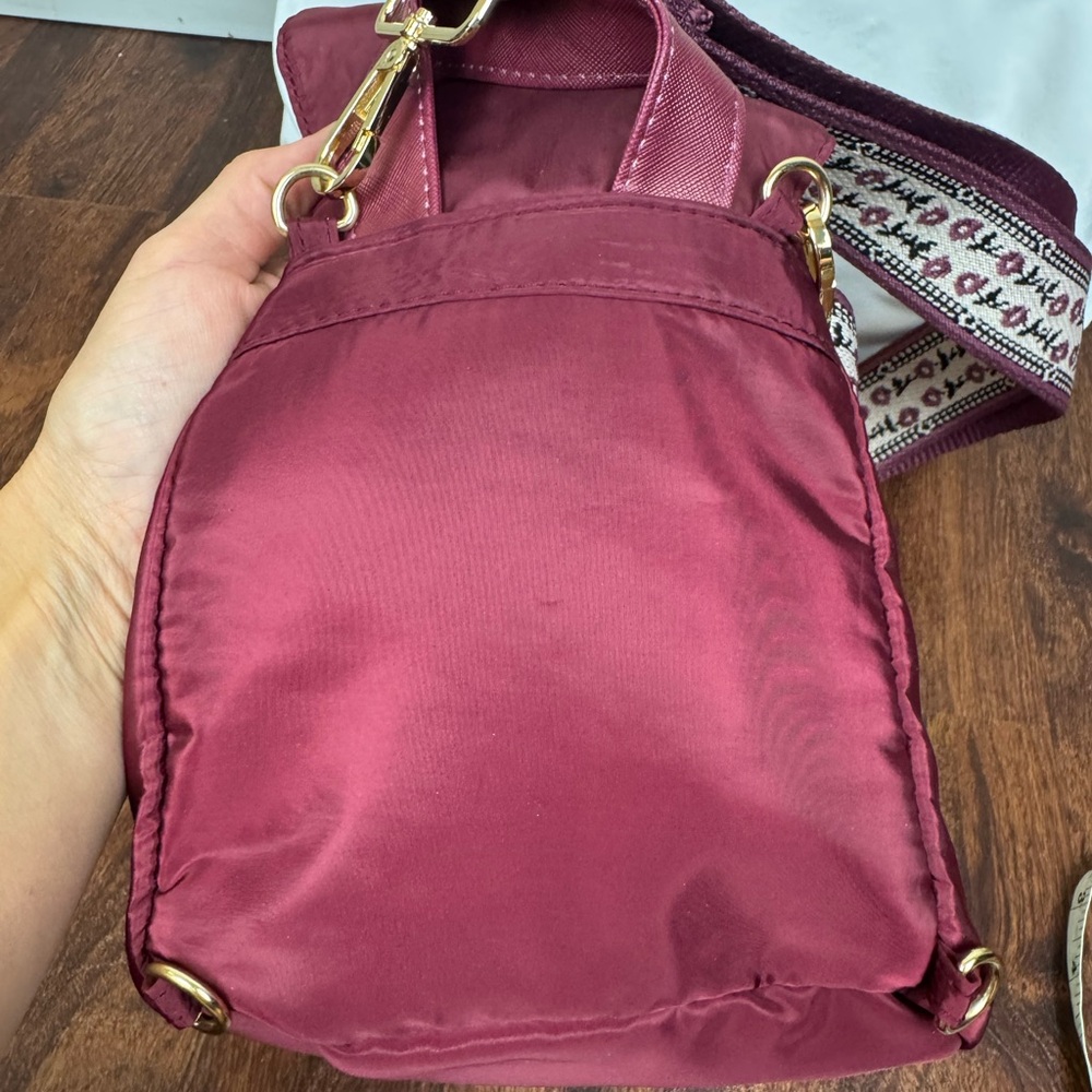 KEDZIE Burgundy Compact Nylon Backpack - Picture 14 of 14